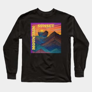 Mountain Sunset Sunrise Colorful Landscape Scene Long Sleeve T-Shirt